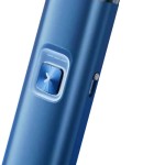 Schräg dargestelltes Ocean Blue ELFBAR ELFX 2 Pod Kit mit sichtbarem Airflow-Regler an der Seite des Geräts vor weißem Hintergrund.