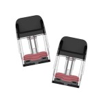 Zwei transparente Mesh Pods für die Vaporesso XROS 5, leicht schräg nebeneinander aufgestellt. Mit schwarzem Mundstück und auffälliger magentafarbener Dichtung am Rand.