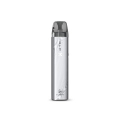 Die ELFX Vape in Silber hat sowohl das ELFBAR als auch das ELFX Logo auf der Vorderseite.