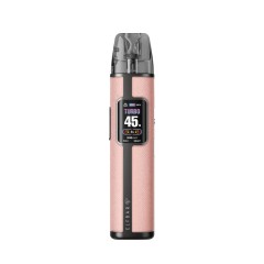 Das Pod-Kit in rosa hat das Markenlogo auf der Vorderseite.