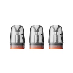 Drei VooPoo Argus Pods stehen nebeneinander vor einem weißen Hintergrund.
